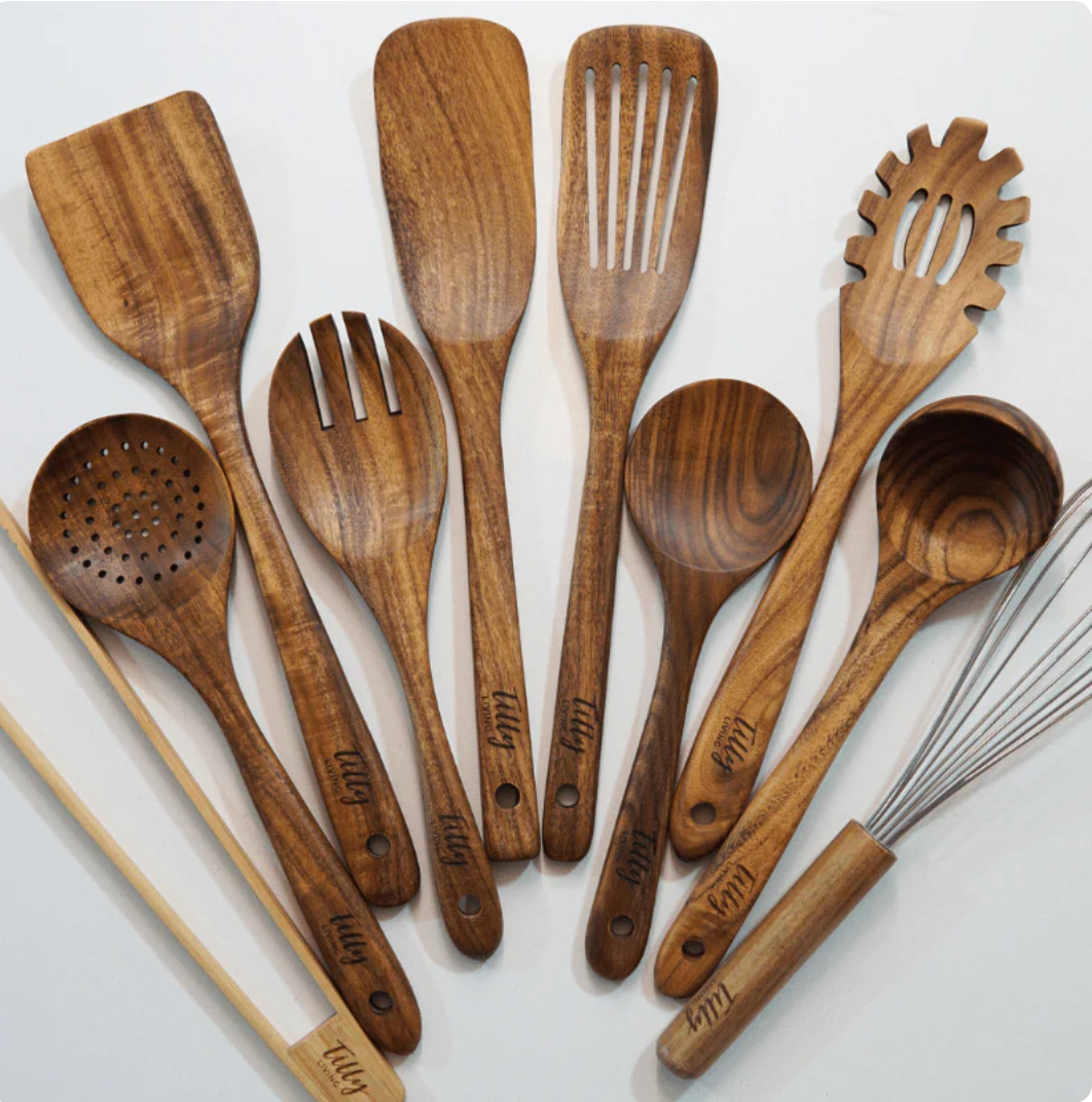 Natural Teak Kitchen Utensil Set