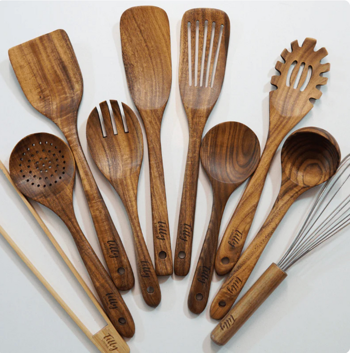 Natural Teak Kitchen Utensil Set