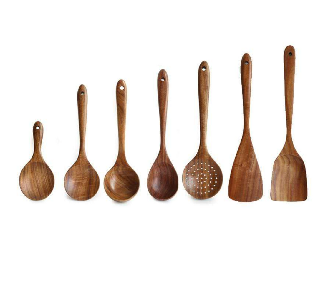 Natural Teak Kitchen Utensil Set