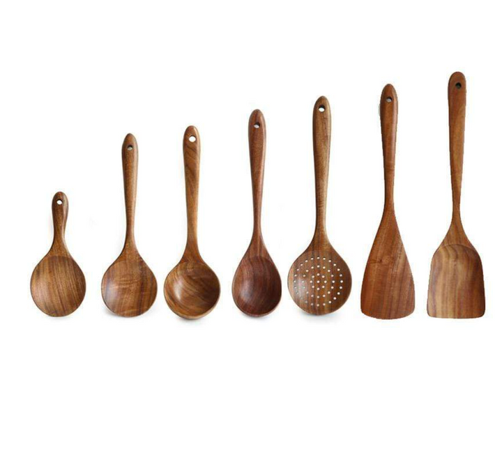 Natural Teak Kitchen Utensil Set