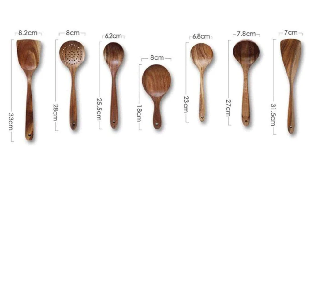 Natural Teak Kitchen Utensil Set