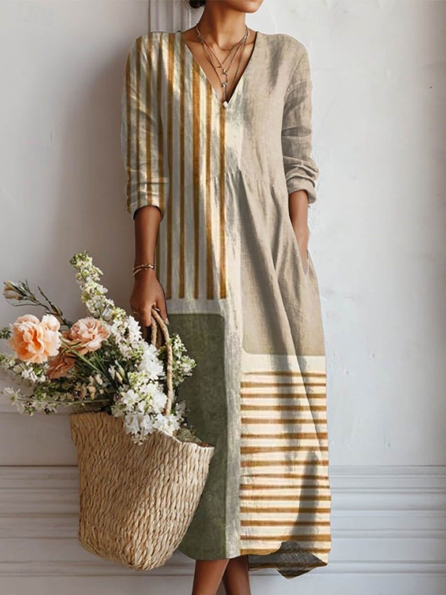 Barbara | Striped Patchwork Dress