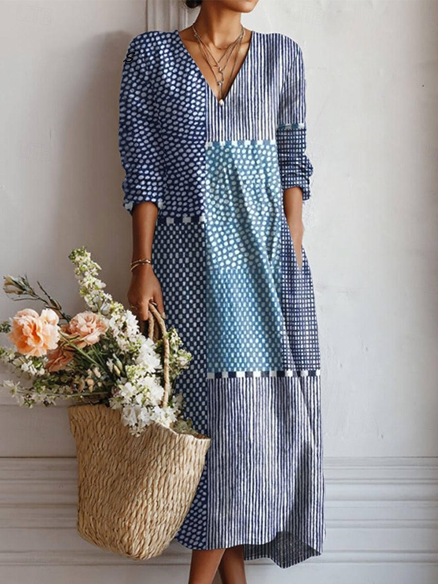 Evelyn | Patchwork Printed Dress